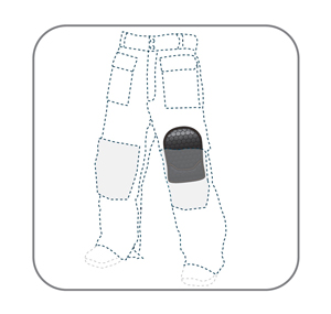 Vector illustration 'breathalbe hard kneepad', in trousers